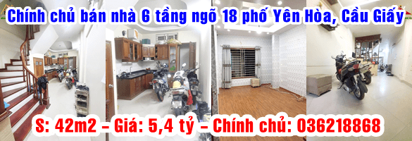 Chính chủ bán nhà 6 tầng ngõ 18 phố Yên Hòa, quận Cầu Giấy