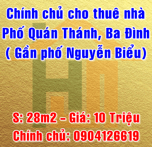 Cho thuê nhà phố Quán Thánh, Quận Ba Đình, Hà Nội -  gần ngã tư phố Nguyễn Biểu