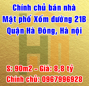 Chính chủ cần bán nhà mặt phố Xốm đường 21B Hà Đông, Hà Nội