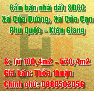 Cần bán nhà đất Xã Cửa Dương, Thành Phố Phú Quốc, Tỉnh Kiên Giang