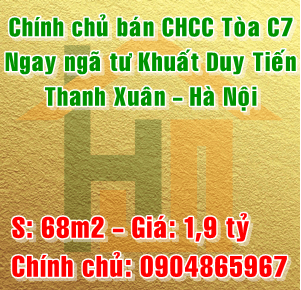 Chính chủ bán CHCC tòa C7 Thanh Xuân Bắc, Quận Thanh Xuân, Hà Nội