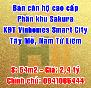 Chính chủ bán CHCC SA22302 phân khu Sakura KĐT Vinhome Smart City Tây Mỗ