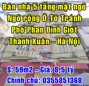 Chính chủ bán nhà Quận Thanh Xuân, mặt ngõ 40 Phan Đình Giót