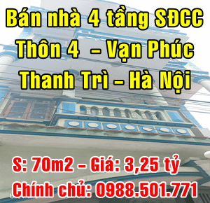 Chính chủ bán nhà tại Thôn 4, Vạn Phúc, Thanh Trì , Hà Nội