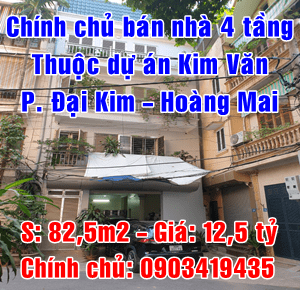 Chính chủ bán nhà thuộc dự án Kim Văn, Phường Đại Kim, Quận Hoàng Mai, Hà Nội