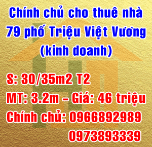 Cho thuê nhà mặt phố 79 Triệu Việt Vương, Quận Hai Bà Trưng, Hà Nội