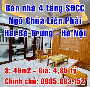 Bán nhà ngõ Chùa Liên Phái, Quận Hai Bà Trưng 46m2 giá 4.85 tỷ