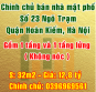 Chính chủ bán nhà mặt Phố số 23 Ngõ Trạm, Quận Hoàn Kiếm, Hà Nội