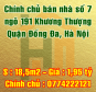 Cần bán nhà số 7 ngõ 191 phố Khương Thượng, Quận Đống Đa, Hà Nội.