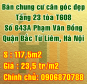 Bán chung cư căn góc đẹp, tầng 23 toà T608, 643A Phạm Văn Đồng, Bắc Từ Liêm