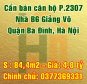 Cần bán căn hộ 2307 tầng 23 Nhà B6 Giảng võ, Quận Ba Đình, Hà Nội