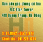 Bán căn góc chung cư tòa FLC Star Tower 418 Quang Trung, Hà Đông