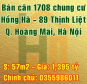 Cần bán căn 1708 Chung cư Hồng Hà 89 Thịnh Liệt, Quận Hoàng Mai, Hà Nội