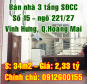 Bán nhà tốt+đẹp Quận Hoàng Mai, số 15 ngõ 221/27, phố Vĩnh Hưng