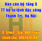 Bán căn hộ tầng 3 tập thể Bộ Tư Lệnh Đặc Công Vĩnh Quỳnh, Thanh Trì, Hà Nội