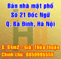 Bán nhà mặt phố số 21 Đốc Ngữ, Phường Vĩnh Phúc, Quận Ba Đình, Hà Nội