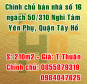 Chính chủ bán nhà số 16 ngách 50 ngõ 310 Nghi Tàm, Yên Phụ, Tây Hồ