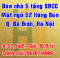 Chính chủ cần bán nhà mặt ngõ 52 Hàng Bún, Quận Ba Đình, Hà Nội