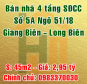Chính chủ bán nhà số 5A ngõ 51/18 Giang Biên, Quận Long Biên, Hà Nội