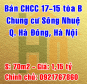 Chính chủ cần bán CHCC 17-15 Toà B Chung cư Sông Nhuệ, Hà Đông Hà Nội