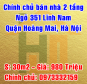 Chính chủ bán nhà ngõ 351 đường Lĩnh Nam, Quận Hoàng Mai, Hà Nội