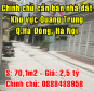 Chính chủ cần bán nhà đất khu vực Quang Trung, Hà Đông, Hà Nội