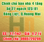 Chính chủ bán nhà số 27 ngách 123/81 Bằng Liệt, Quận Hoàng Mai