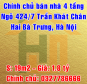 Chính chủ bán nhà ngõ 424/7  Trần Khát Chân, Quận Hai Bà Trưng, Hà Nội